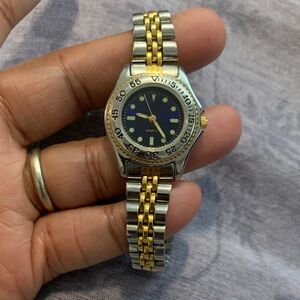 Vintage Quartz Watch with Royal Blue Dial